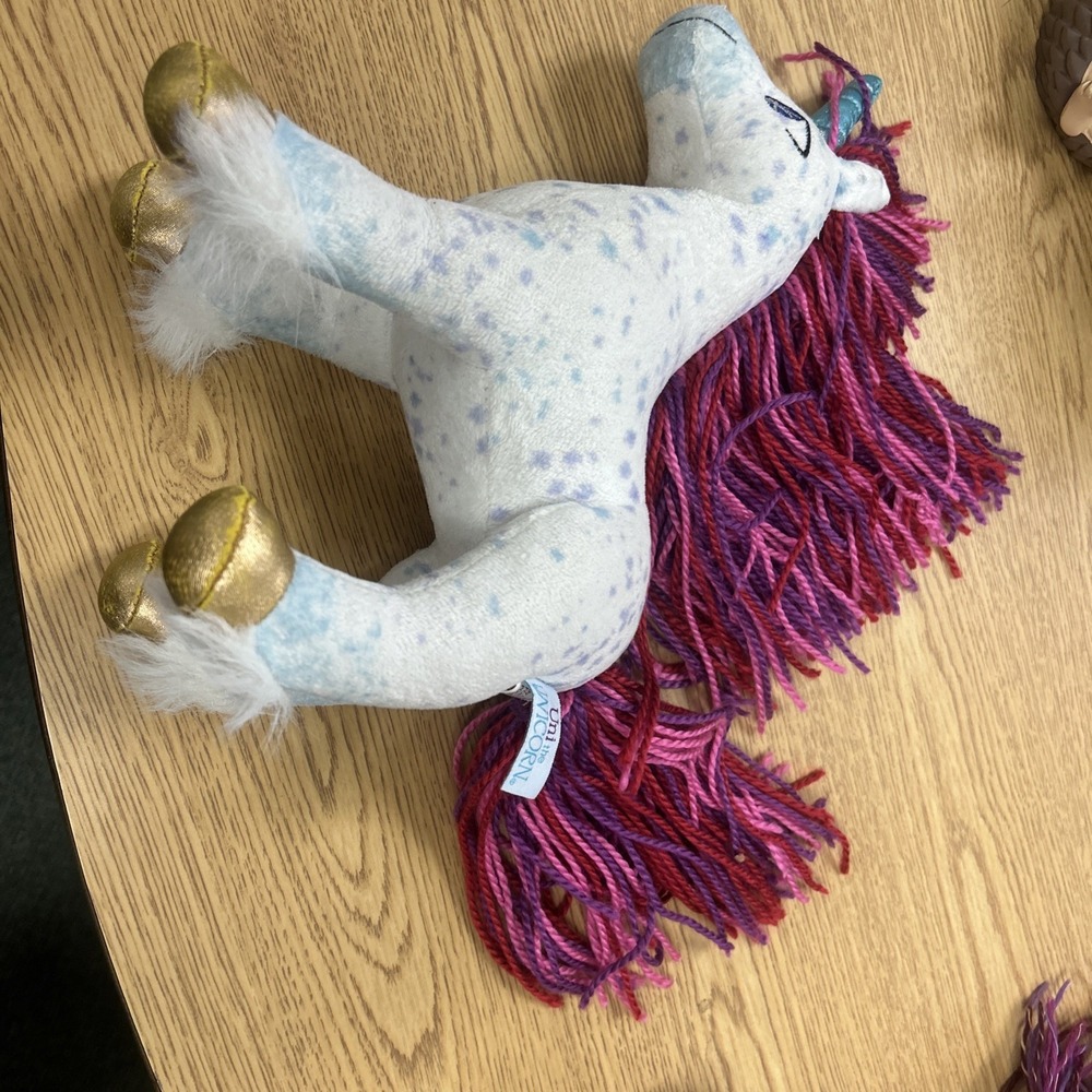 Uni the Unicorn Plush Stuffed Animal Toy White Purple Mane Tail 2014 7"